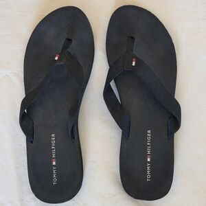 Tommy Hilfiger Black Flip Flop Sandals Women 10